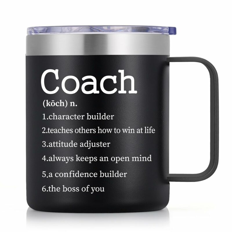 Lifecapido Coach Gifts, Coach Definition Stainless Steel Coffee Mug with Handle 12 oz, Coach Appreciation Gifts, Baseball Softball Soccer Volleyball Football Swim Coach Gifts...