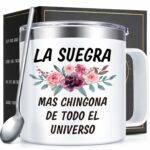 Lifecapido Mother in Law Gifts, La Suegra Mas Chingona De Todo El Universo Stainless Steel Coffee Mug, Regalo Para Suegra, Ideal Christmas Birthday Mothers day Gifts for Mother...