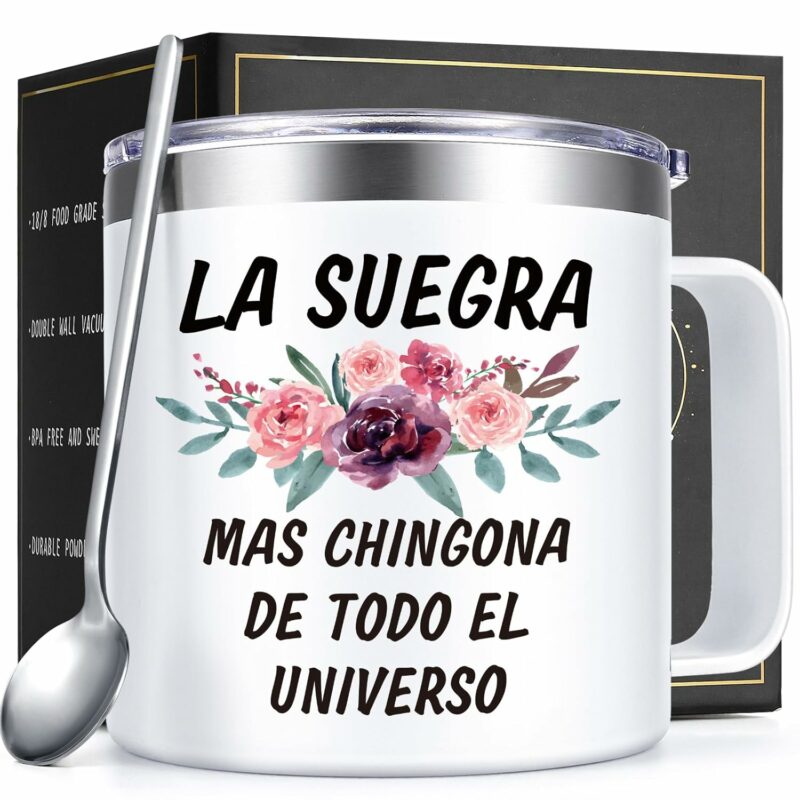 Lifecapido Mother in Law Gifts, La Suegra Mas Chingona De Todo El Universo Stainless Steel Coffee Mug, Regalo Para Suegra, Ideal Christmas Birthday Mothers day Gifts for Mother...