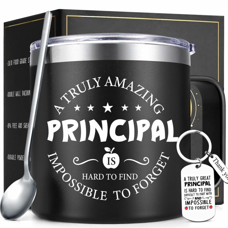 Lifecapido Principal Appreciation Gifts, A Truly Amazing Principal is Hard to Find 14oz Coffee Mug with Keychain, Principal Gifts Principals Day Gifts Birthday Gifts Christmas...
