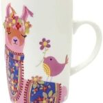 Llama love mug, 10 oz Mug, gifts for Women, fancy animal designs, Wedding Gift, pottery (Llama design2), Medium, LH005