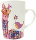 Llama love mug, 10 oz Mug, gifts for Women, fancy animal designs, Wedding Gift, pottery (Llama design2), Medium, LH005
