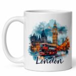 London England Mug for Women Men Ceramic Mugs Tea Coffee Cup with Handle Cute White - 11 oz Funny Novelty Nice Graphic Design Print for Kitchen ID44991