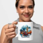 London England Mug for Women Men Ceramic Mugs Tea Coffee Cup with Handle Cute White - 11 oz Funny Novelty Nice Graphic Design Print for Kitchen ID44991