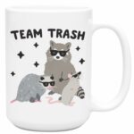LookHUMAN Team Trash Coffee Mug - Funny Coffee Mugs Adult Humor, Double Sided Print Ceramic Coffee Cups as Raccoon Gifts & Possum Gifts, Dishwasher Safe Novelty Coffee Mugs for...