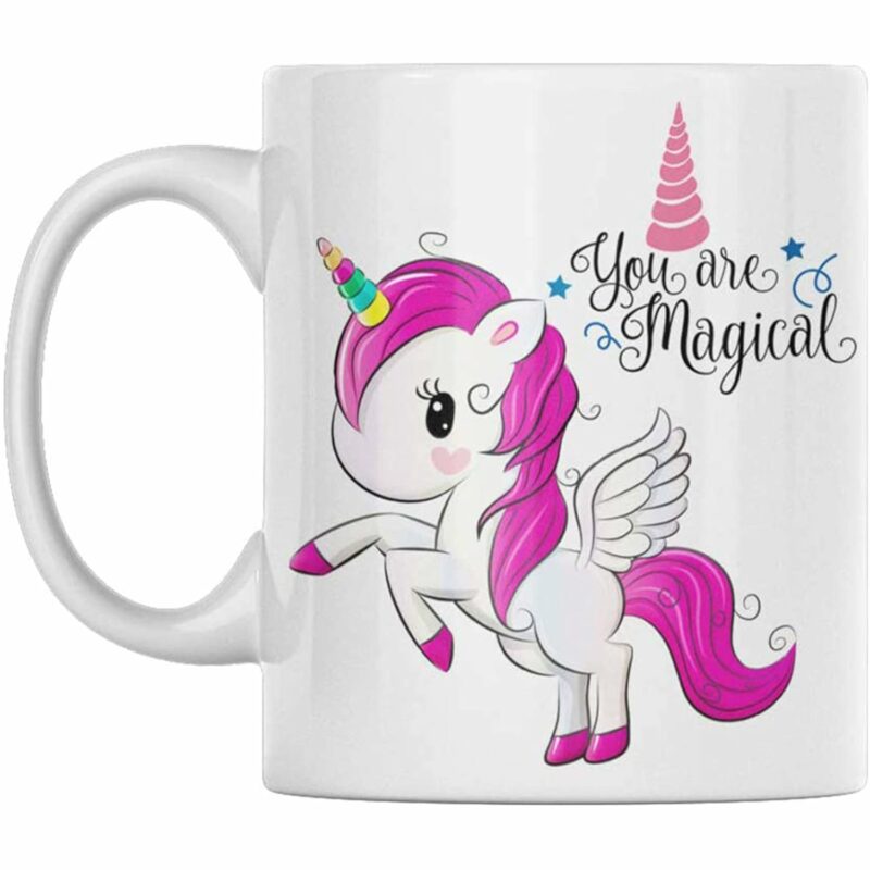 Magical Unicorn Mug - Cute Coffee Mug - Unicorn Decor - Unicorn Gifts - Girly Gift - Holds up to 11oz - Microwave and Dishwasher Safe.
