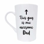 MAUAG This Guy is One Awesome Dad Coffee Mug Christmas Gifts, Funny Quote Cup for Father's Day or Valentine's Day from Daughter Son or Wife, White 12 Oz