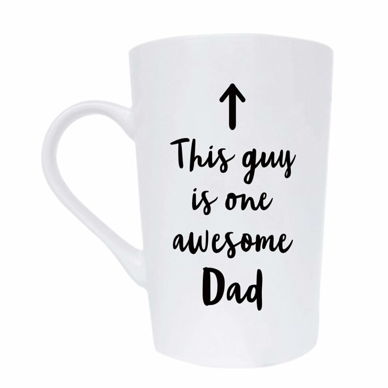 MAUAG This Guy is One Awesome Dad Coffee Mug Christmas Gifts, Funny Quote Cup for Father's Day or Valentine's Day from Daughter Son or Wife, White 12 Oz