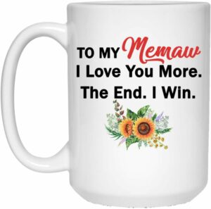 Memaw Mug Birthday Gift Anniversary Mother?S Day Thank You Cute Coffee Cup For Her I Love You More Rainbow Vintage Retro, Love Memaw Mug 15oz
