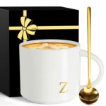 Monogrammed Ceramic Large Coffee Mug Tea Cup Women Men Teacher Gifts Female Male Preschool Kindergarten Pre K Prek Middle High School First Year 1st 2nd 3rd 4th 5th Grade,Z