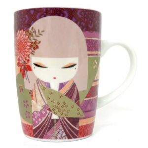 mug, 10 oz Mug, gifts for Women, kokeshi design, Wedding Gift, pottery (AI), Medium, KH1003
