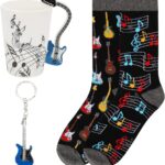 Music Gifts for Men,Gifts for Musicians,Music Lovers Gifts for Men,Guitar Gifts for Men Unique,Blue Guitar Coffee Mugs,Coffee Cups for Guitar Lovers,Guitar Socks,Gifts for...