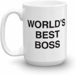 NBC The Office World's Best Boss Dunder Mifflin Ceramic Mug, White 15 oz - Official Michael Scott Mug As Seen On The Office