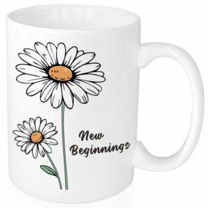 New Beginnings Gifts 15Oz Coffee Mug Gag White Elephant Gifts for Women Men New Job Farewell Graduation Coworker Leaving Moving Away Divorce Break Up Present