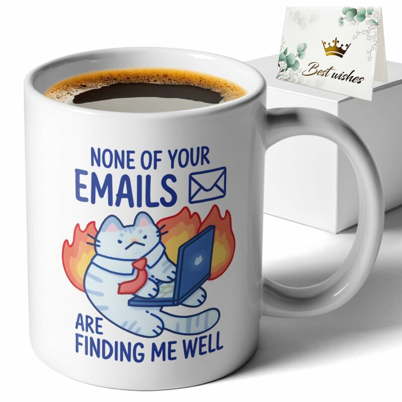 None Of Your Emails Are Finding Me Well, Funny Sarcastic Humorous Office Coffee Mug Tea Cup, Gifts to Coworker Boss Manager Employer Leader Team, Coffee Lover Mug, New Job Gifts