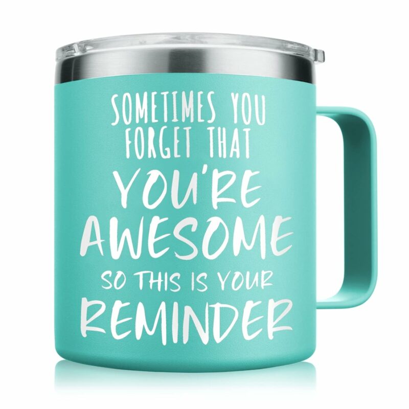 NOWWISH Gifts for Her, Sometimes You Forget You're Awesome Coffee Mug, Inspirational Gifts, Thank You Appreciation Gifts for Coworker, Teacher, Mom, Wife, Sister - Green