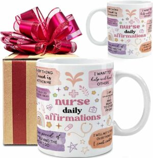 Nurse Appreciation Mug Nurse Daily Affirmation Gifts for Women, Nursing Student Essentials Mug, Nursing School Graduation Gifts, Nurses Week Gifts, Nurse Daily Affirmations for...