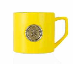 Onebttl Bee Gifts Coffee Mug for Men and Women, Ceramic Mug with Golden Badge, 15oz/450ml Mug for Birthday, Christmas