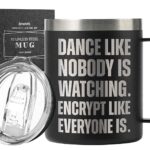 Onebttl Cybersecurity Gifts, 12oz Stainless Steel Insulated Coffee Mug, Cyber Security Expert Gift, Programmer Gift for Men, Dance