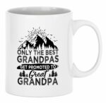 Only The Best Grandpas Get Promoted To Great Grandpa Mug, Pregnancy Announcement Cup, Great Grandpa Mug From Grandchild 11 oz White Ceramic
