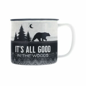 Pavilion Gift Company - Good In The Woods - 17 Oz Coffee Mug Tea Cup Woodland Hiking Camping Bear Cabin Woods Lodge Gift Outdoorsy