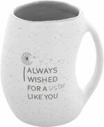 Pavilion Gift Company - I Always Wished For A Sister Like You 16 ounce Large Coffee Cup - Hand Warmer Coffee Mug, Huggable Hand Warming Mug, Sister Gift Ideas, Sister Mug, Gray