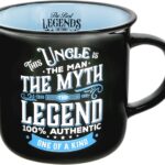Pavilion Gift Company - Uncle The Legend - Ceramic 13-ounce Campfire Mug, Double Sided Coffee Cup, Uncle Mug, Best Uncle Gifts, 1 Count - Pack of 1, 3.75 x 5 x 3.5-Inches,...