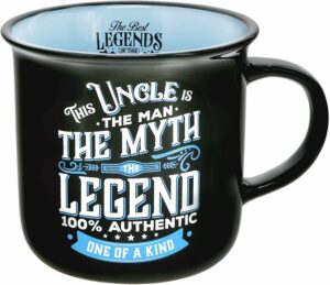 Pavilion Gift Company - Uncle The Legend - Ceramic 13-ounce Campfire Mug, Double Sided Coffee Cup, Uncle Mug, Best Uncle Gifts, 1 Count - Pack of 1, 3.75 x 5 x 3.5-Inches,...