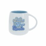 Pavilion Gift Company- Yarn & Books - 22oz Ceramic Mug Coffee Tea Cup Yarn Crochet Knit Books Reader Library Book Lover Yarn Lover