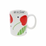 Pavilion - Life Is Sweet - 18 Oz 532 mL Cherries Cherry Tree Novelty Playful Fun Vintage Polka Dot Hot Cold Coffee Mug Tea Cup Big Handle Drinkware