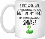 Q.PaddyShops Snake Gift, Snake Mug, Funny Snake Gifts, Snake Gifts For Him, Her, Gift For Snake Lovers, Snake Owner, Thinking About Snakes Coffee Mug 11oz (MUG-K7JNSRTKUF-11oz)