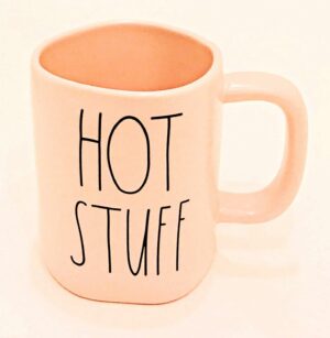 Rae Dunn Magenta Valentine's Day Pink Ceramic Mug Inscribed HOT STUFF | Great Valentine's Gift