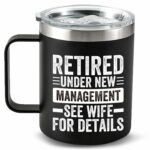 Retirement Gifts for Men - Happy Retirement Gifts for Men, Retirement Mug Gifts for Men, Funny Retirement Present for Friends, Dad, Grandpa, Coworkers, Boss - 12oz Black Wine...