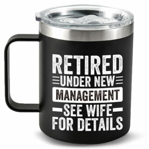 Retirement Gifts for Men - Happy Retirement Gifts for Men, Retirement Mug Gifts for Men, Funny Retirement Present for Friends, Dad, Grandpa, Coworkers, Boss - 12oz Black Wine...