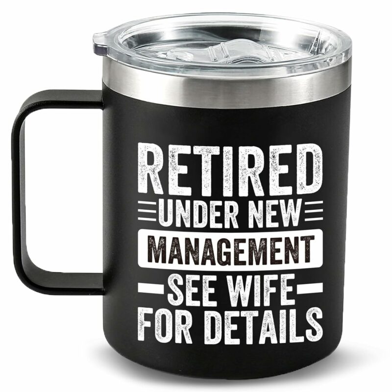 Retirement Gifts for Men - Happy Retirement Gifts for Men, Retirement Mug Gifts for Men, Funny Retirement Present for Friends, Dad, Grandpa, Coworkers, Boss - 12oz Black Wine...