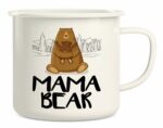 Retreez Funny Mama Bear Baby Shower 16 Oz Enamel Stainless Steel Metal Camping Campfire Coffee Mugs - Sarcasm Motivational Inspirational birthday gifts for her mommy mother mom...