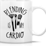 Retreez Funny Mug - Blending Is My Cardio Make Up Makeup Artist 11 Oz Ceramic Coffee Mugs - Funny, Sarcastic, Inspirational Thank You birthday gifts for friend coworker...
