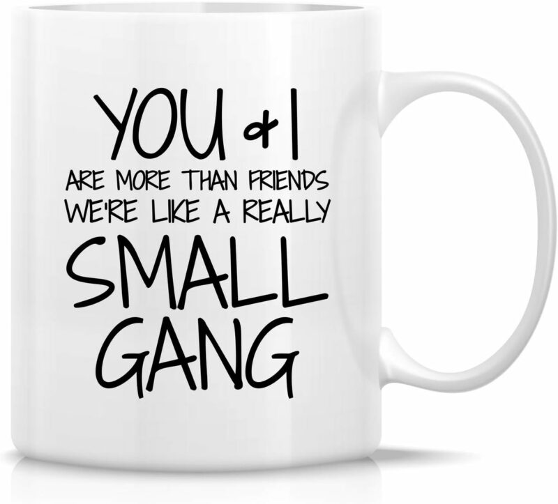 Retreez Funny Mug - You & I are More Than Friends We're a Small Gang 11 Oz Ceramic Coffee Mugs - Funny, Sarcasm, Sarcastic, Motivational, Inspirational birthday gifts for...