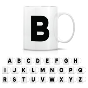 Retreez Initial A-Z Alphabet Monogrammed Monogram Mug 11 Oz Ceramic Tea Coffee Mugs - Graduation Appreciation Thank You Holiday Birthday Gifts for her friend coworker mother...