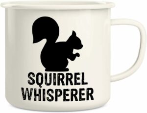 Retreez Squirrel Whisperer Cute Lovely 16 Oz Enamel Stainless Steel Metal Camping Campfire Coffee Mug Cup - Funny Sarcastic Inspirational birthday gift for friend coworker...