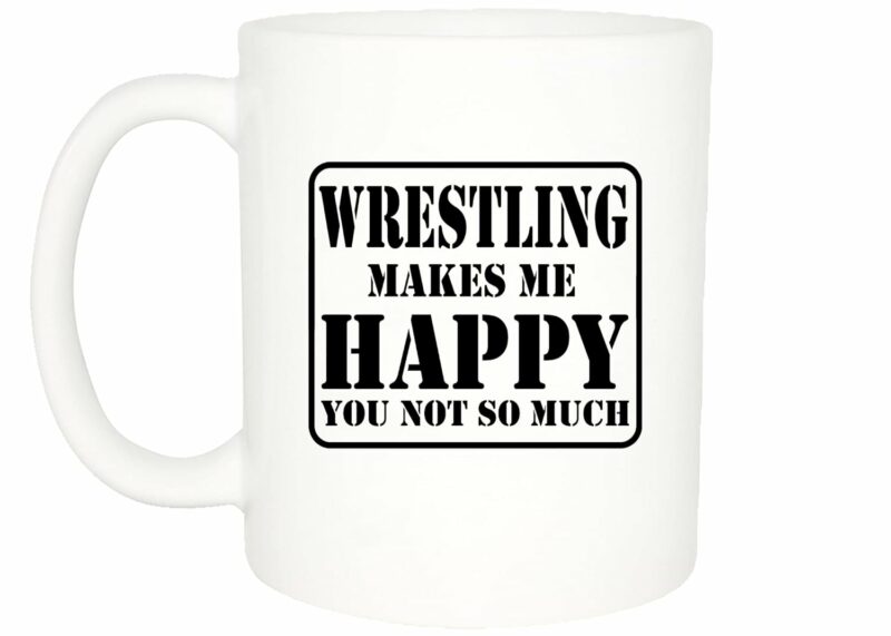 Rogue River Tactical Best Funny Coffee Mug Wrestling Makes Me Happy You Not So Much Novelty Cup Great Gift For Wrestler