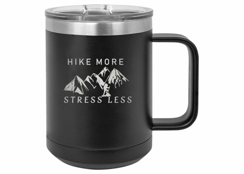 Rogue River Tactical Heavy Duty Stainless Steel Coffee Mug Tumbler With Lid Hike More Stress Less Novelty Cup Great Gift Idea For Employee Boss Coworker