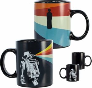 Star Wars R2-D2 Color Changing Coffee Mug, 11oz - Rainbow Princess Leia Image Reveals with Heat - Ceramic - Officially Licensed - Movie Gift for Kids, Teens, Adults, Men, Women
