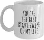 Swiped Right Mug Funny Gift For Boyfriend Girlfriend Bf Gf Online Dating App Present Idea Anniversary Date Cute Romantic Quote Saying Coffee Tea Cup 11 Oz