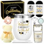 Teling Graduation Gifts for Her Graduation Gift Basket Set Includes Coffee Mug, Bracelet, Keychain, Candle, Towel, Socks, Scrunchie, Mirror Candle Card for Senior College...