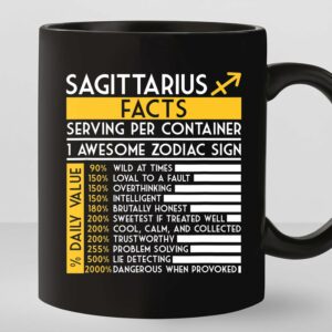 TODOLIA -11Oz- Sagittarius Facts Coffee Mug, Zodiac Sign Sagittarius Coffee Cup, Sagittarius Birthday Gift Mug, Sagittarius Symbol Mug, Ceramic Glossy Mug Gift For Family,...