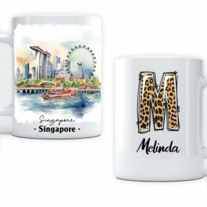 Trendy Hometown Singapore Map Lover Favorite Watercolor Traveler Singapore Place Holiday Custom Names Gifts Mugs Cup 11oz 15oz Ideas