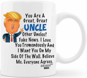 Uncle Gifts from Niece Nephew for Worlds Best and Awesome Uncles Ever Donald Trump Terrific Uncle Funny Gag Gift Idea Ceramic Coffee Novelty Mug Tea Cup for Fathers Day...