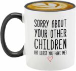 Veracco Funny Coffee Mug Gifts for Mom Dad Sorry About Your Other Children Mother’s Day Father’s Day Christmas Birthday from Daughter Son Tea Coffee Cup (Black Handle, 11oz)