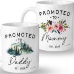 Vivulla68 Promoted to Parents Mommy Daddy 2025 Mugs, New Parent Gifts for Couple, New Mom and Dad Gifts First Time 2025, New Parents Christmas Gifts, Parent Coffee Mugs, Mom and...